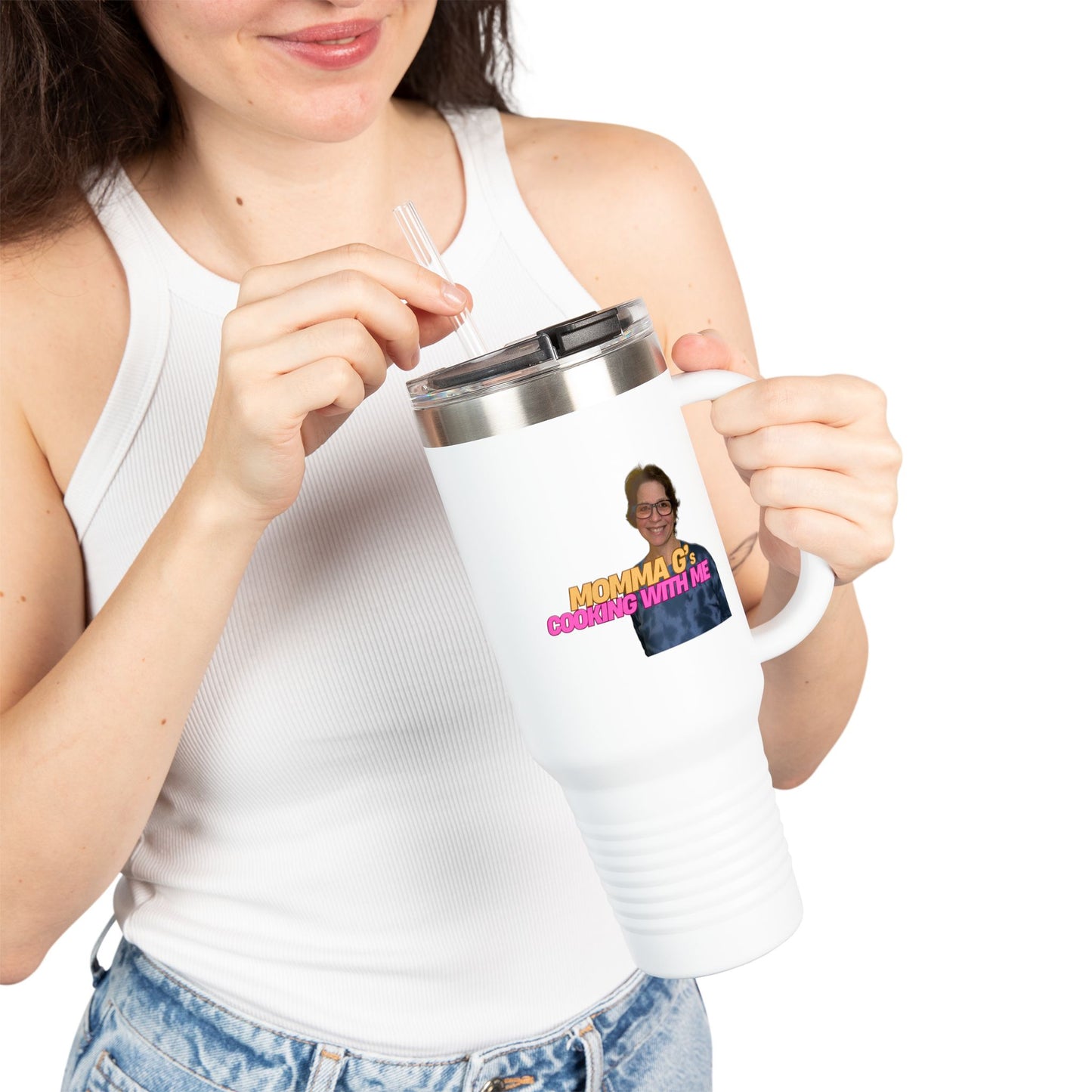 Momma G's 40oz Insulated Travel Mug with Straw & Lid