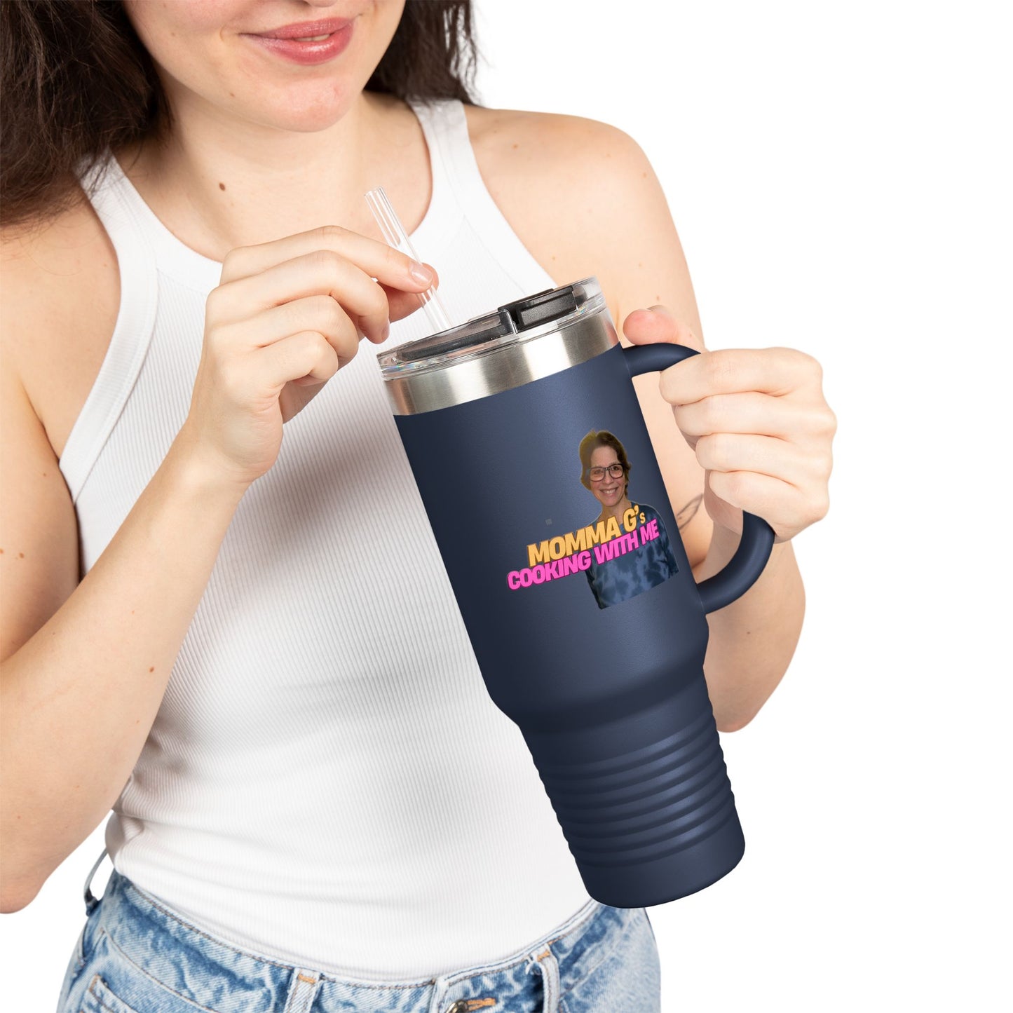 Momma G's 40oz Insulated Travel Mug with Straw & Lid